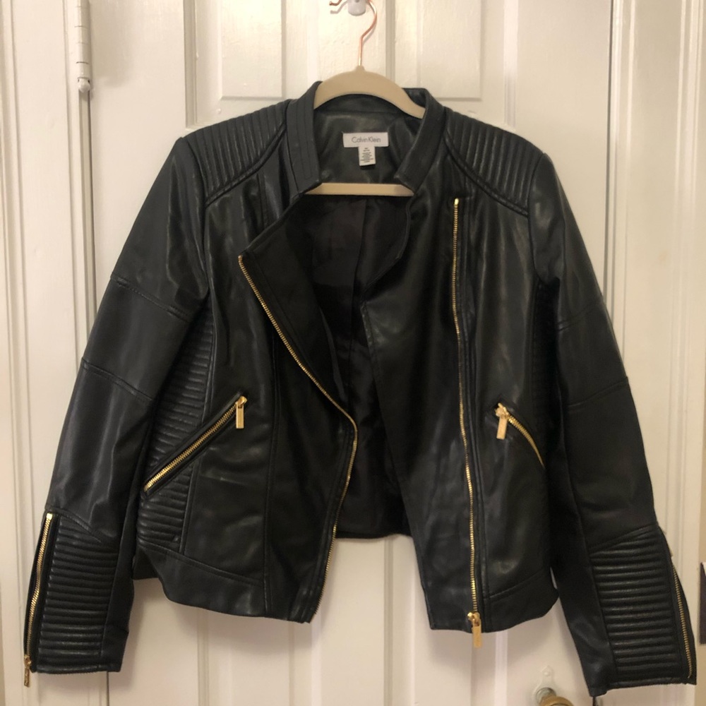 Calvin Klein Leather Moto Jacket
